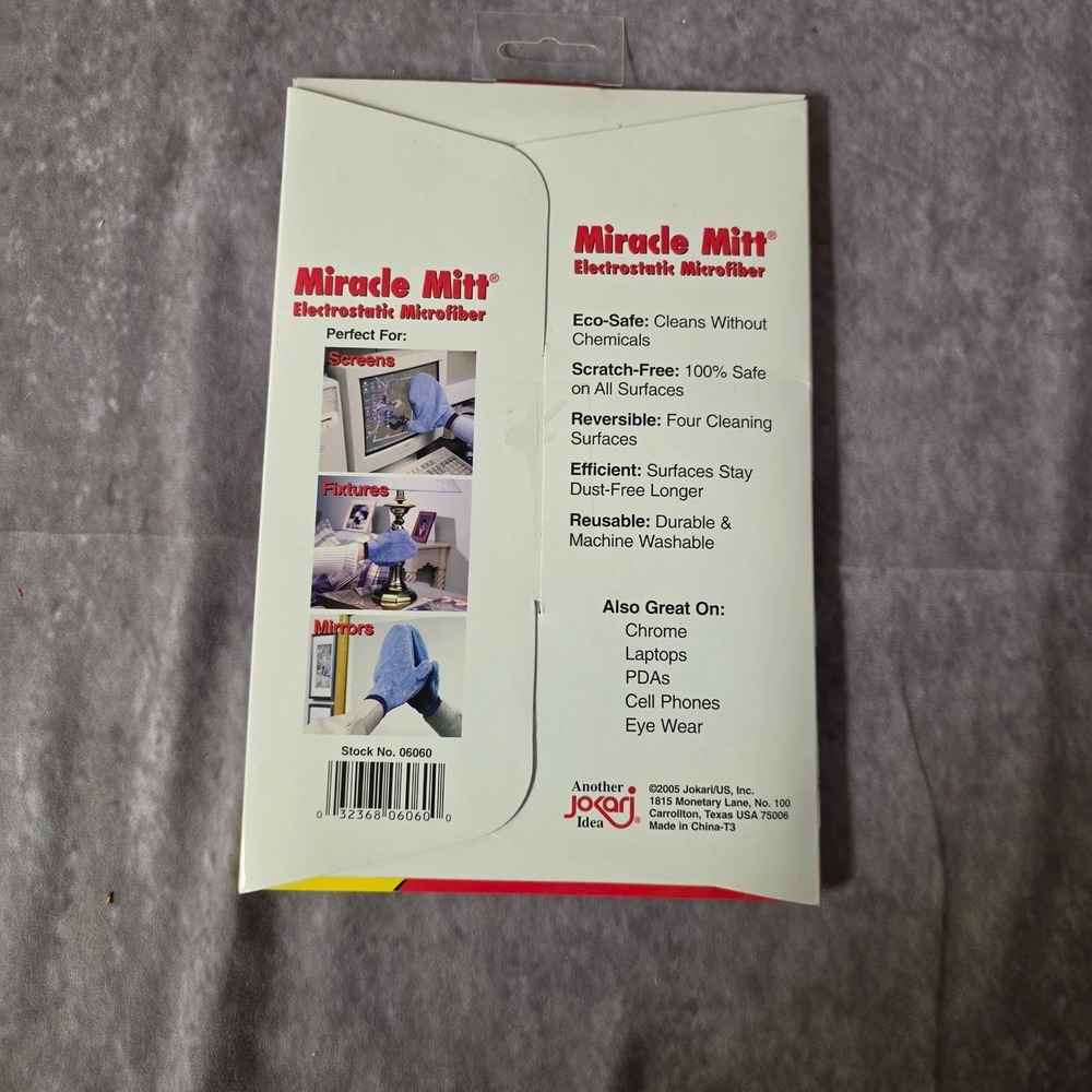 Miracle Mitt Electrostatic Microfiber Dusting Mitt Reversible & Washable - Picture 2 of 2